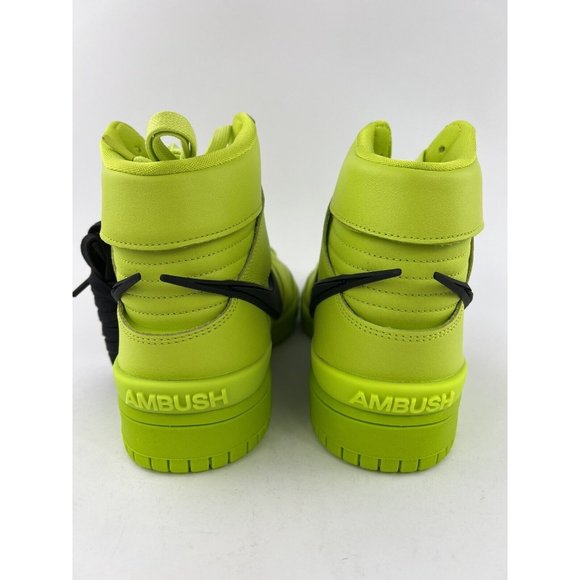 Nike Dunk High X AMBUSH Flash Lime Men's Size 13 Sneakers Green Black CU7544-300 - Picture 6 of 11